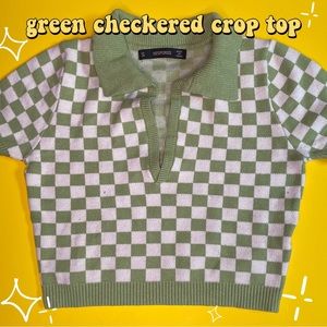 green checkered crop top